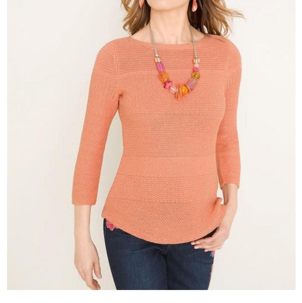 Chicos Sweater Apricot Sorbet